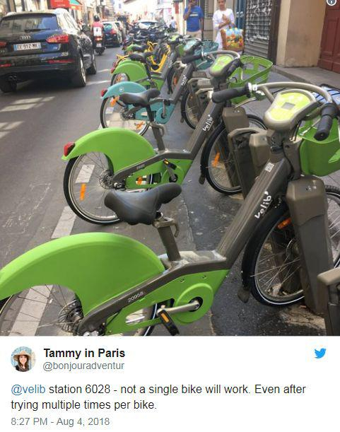 　　▲网友在网上写着：6028号站点，没有一辆车可以用，即便一辆一辆的尝试过很多次。 图据《南华早报》