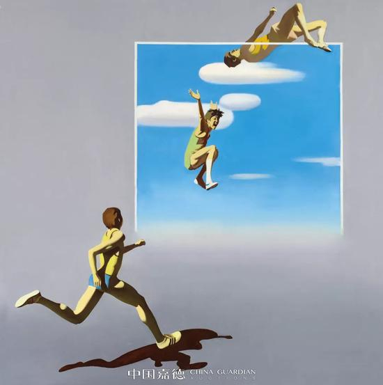 陈仁 突破&nbsp;&nbsp;布面 油画&nbsp;　172×172 cm&nbsp;成交价： RMB 7，130，000&nbsp;中国嘉德2014春季拍卖会，泰康收藏