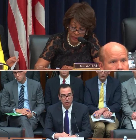  沃特斯（上）、姆努钦（下）。视频截图