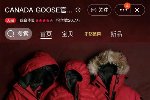 加拿大鹅（Canada Goose）天猫店截图。