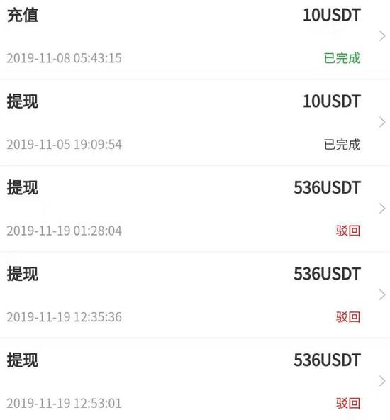  投资者称，自己在EVC平台发起的提现均被驳回