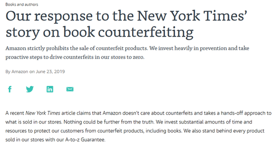 亚马逊在dayone上对《纽约时报》报道的回应