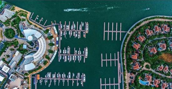 海南陵水清水湾游艇码头。图/受访者提供