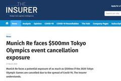 东京奥运会如果取消 保险公司将损失数百亿