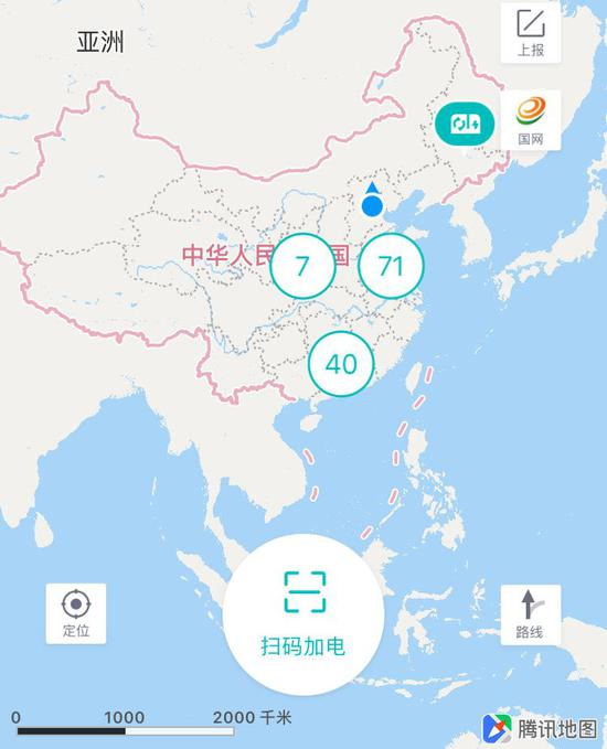 （蔚来APP上的换电站数量）