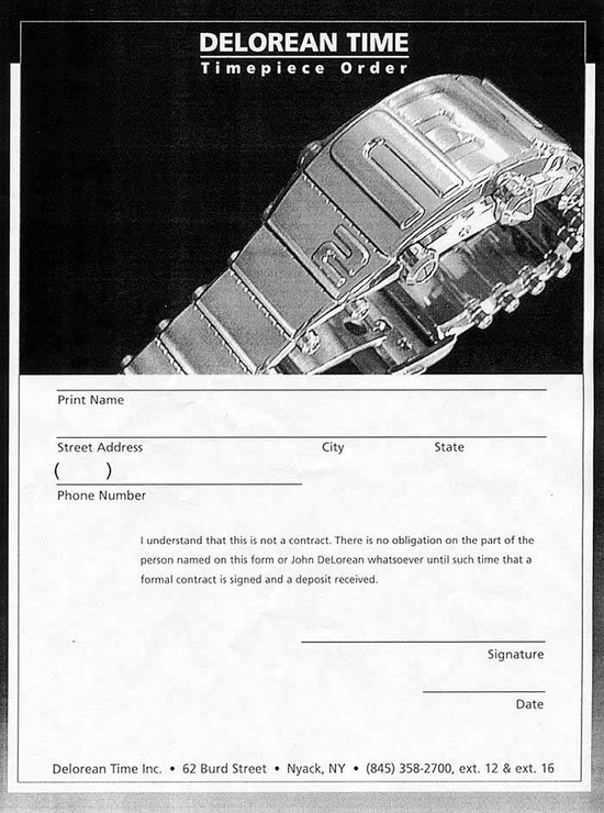 DeLorean Time的预订单