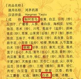 图片来源：鸿茅药酒说明书截图