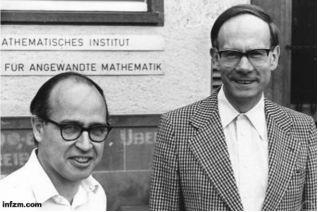 图 | 阿蒂亚 （左） 与希策布鲁赫 （右）