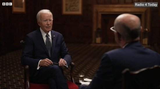 拜登卸任后首次接受采访 BBC视频截图（下同）