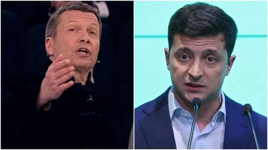 · 索洛维约夫（左）与泽连斯基。