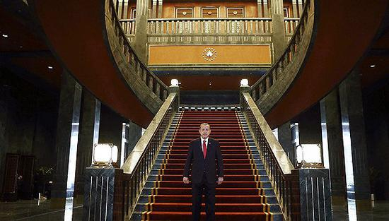 &nbsp;2014年10月29日，土耳其安卡拉，土耳其总统埃尔多安在白宫内摆拍。