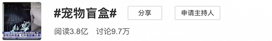 微博“宠物盲盒”话题阅读量近4亿