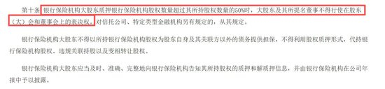（图片来源：《银行保险机构大股东行为监管办法（试行）》）