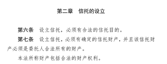 《中华人民共和国信托法》 图示来源：国家法律法规数据库