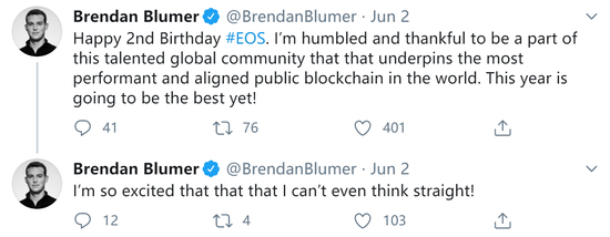  Block.one CEO BB推特截图