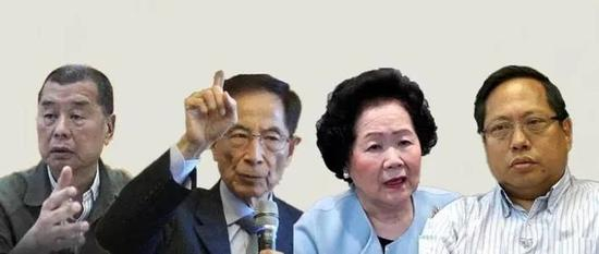  “祸港头目”黎智英、李柱铭、陈方安生、何俊仁（图源：网络）