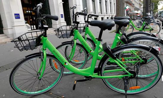 　▲中国香港Gobee单车在遭遇大规模破坏之后退出法国市场 &nbsp;图据路透社