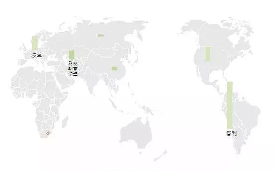 金属铼产量分布图