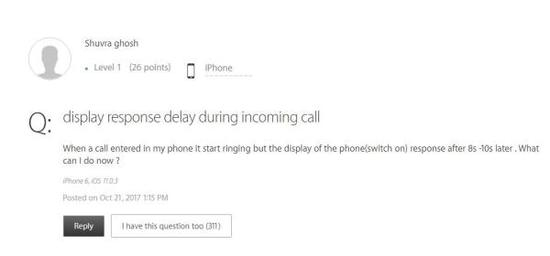 苹果官方支持页面上的用户留言。