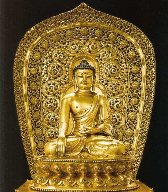 明永乐鎏金铜释迦牟尼佛像