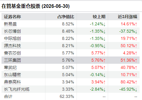 武阳二季报十大重仓