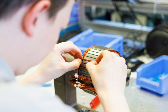 Vincorion 员工手工绕制线圈