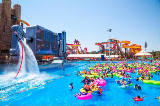 （北京玛雅海滩水公园“水上飞人”表演）