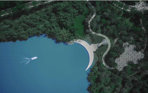 世茂碧海银湖新月码头俯瞰实景图