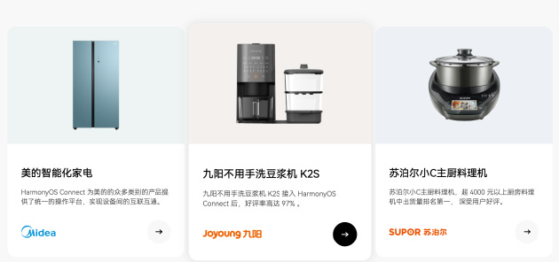 （HarmonyOS Connect 解决方案展示的部分合作伙伴）