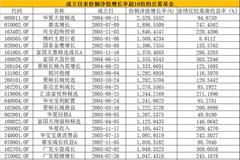 华夏嘉实兴全等22只偏股基金成立以来收益超10倍(表)