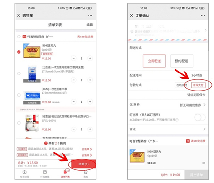 　图：叮当快药“医保到家”服务示意图