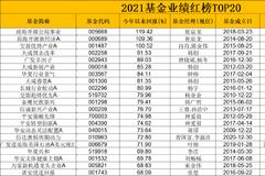 3只翻倍！2021基金业绩红榜TOP20出炉：崔宸龙、肖肖旗下产品收益超100%夺冠季亚军