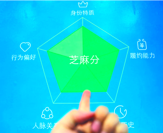 　芝麻分最初考量的维度包括个人用户的信用历史、行为偏好、履约能力、身份特质和人脉关系