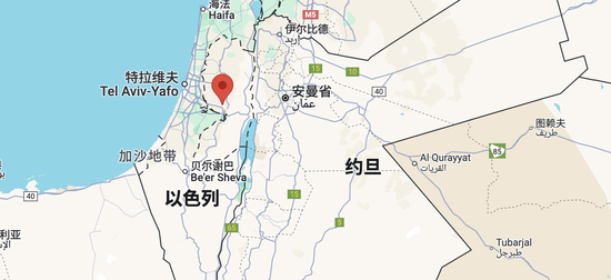 红色图钉处为拉姆安拉所在位置