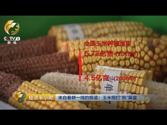 △临储政策实施8年以来，刺激了农民扩大玉米种植面积，全国玉米种植面积激增。