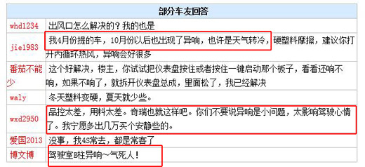 奇瑞瑞虎5被爆出现多种异响故障