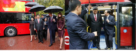 习近平访问英国期间威廉王子陪同视察比亚迪在伦敦的双层电动大巴