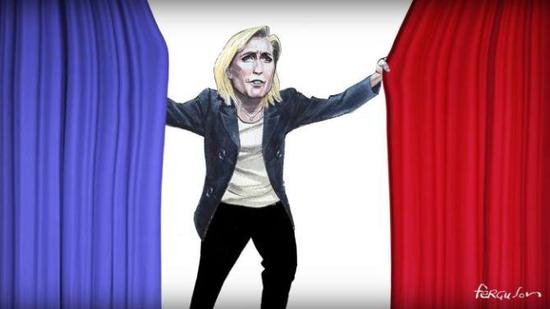 法国总统候选人勒庞的漫画