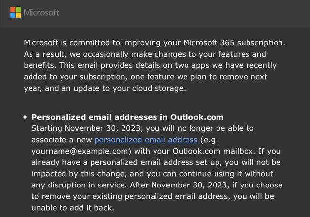 微软：Outlook将于明年底不再向个人提供个性化电子邮件地址服务_手机新浪网