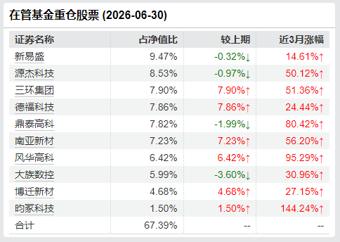 金梓才二季报十大重仓股