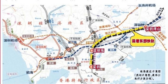 铁路建设示意图（规划示意图，最终以执行方案为准）。