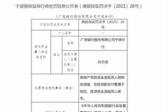 广发银行宁波分行被罚140万：房地产项目资金违规流入限制性领域