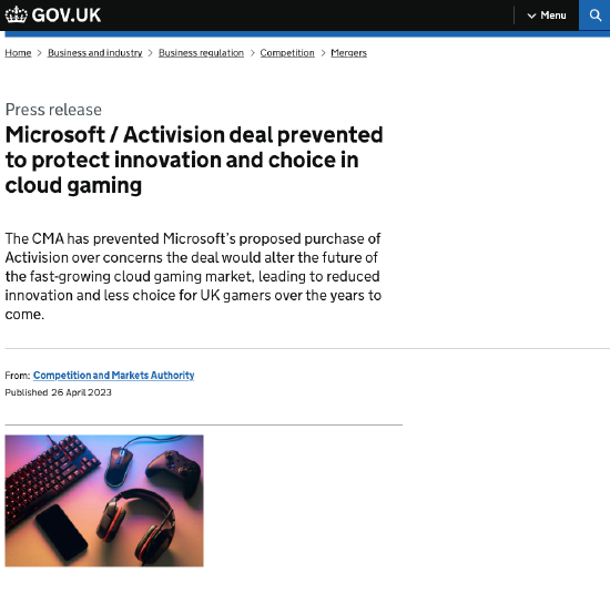 （英国反垄断机构宣布否决交易）