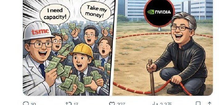 台积电产能争夺战升级：英伟达 CEO 黄仁勋率先开启“包地”战略