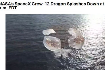 NASA SpaceX“龙飞船”Crew-12在洛杉矶海岸溅落