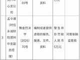 永诚保险郑州中心支公司被罚30万元：编制或者提供虚假的报告、报表、文件、资料