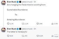 马斯克称特斯拉的使命是实现“令人惊叹的富足”