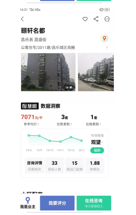 安居客上昌乐城内房子的房价