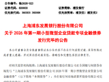 浦发银行：300亿元小型微型企业贷款专项金融债券发行完毕