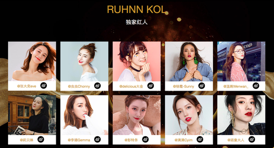 （图：如涵控股旗下网红 来源：如涵控股官网）